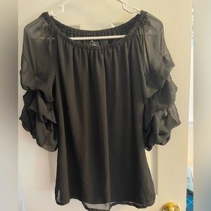 Black chiffon top size medium